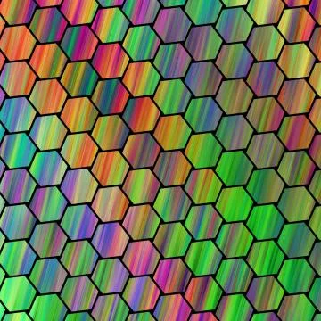 Abstract colorful hexagonal texture. Geometric fractal background. Fantasy di Stock Illustration
