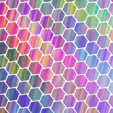 Abstract colorful hexagonal texture. Geometric fractal background. Fantasy di Stock Illustration