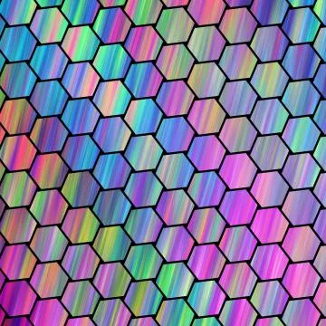 Abstract colorful hexagonal texture. Geometric fractal background. Fantasy di Stock Illustration