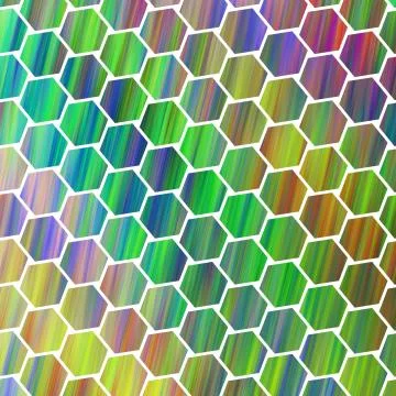 Abstract colorful hexagonal texture. Geometric fractal background. Fantasy di イラスト素材