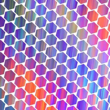 Abstract colorful hexagonal texture. Geometric fractal background. Fantasy di Stock Illustration