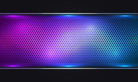 Abstract colorful hexagonal texture tech gaming background. Stock Illustration