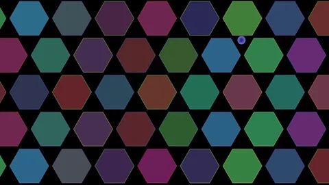 Abstract Colorful Hexagons with Bubbles and Geometric Pattern Loop 스톡 동영상 334821721