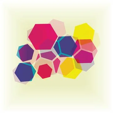 Abstract colorful hexagons. Geometric pattern Stock Illustration