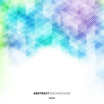 Abstract colorful hexagons pattern on white background and halftone with spac Stock Illustration