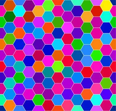 Abstract colorful honeycomb pattern. Geometric hexagons background Stock Illustration
