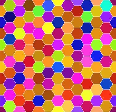 Abstract colorful honeycomb pattern. Geometric hexagons background イラスト素材