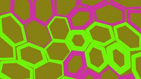 Abstract colorful honeycomb pattern with green and pink shapes Illustrazione stock