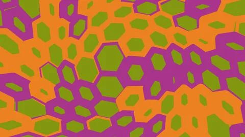 Abstract colorful honeycomb pattern with orange and purple イラスト素材