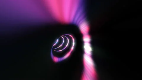 Abstract colorful hypnotic circle tunnel spiral background Stock Footage