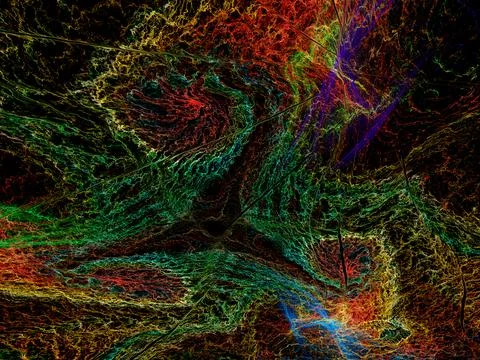 Abstract colorful intricate pattern - computer generated illustration Stock Illustration