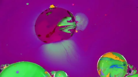 Abstract Colorful Invert Paint Bubbles Galactic Exploding Texture 43 Video stock 145624201