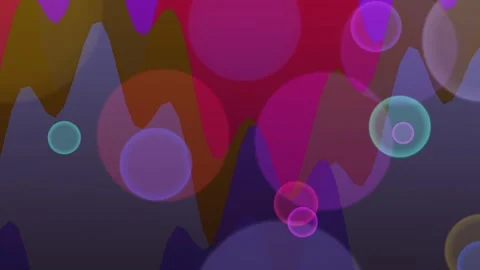 Abstract Colorful Jagged Waves with Floating Bokeh Circles Background Stock Footage 328787892