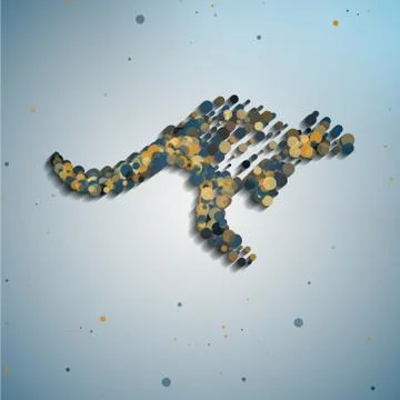 Abstract colorful kangaroo Stock Illustration