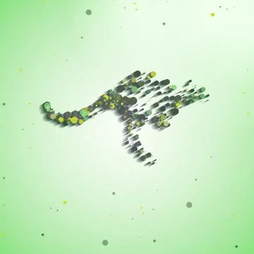 Abstract colorful kangaroo Stock Illustration