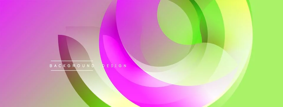 Abstract colorful layers create dynamic visual flow. Gradient shades blend, Stock Illustration