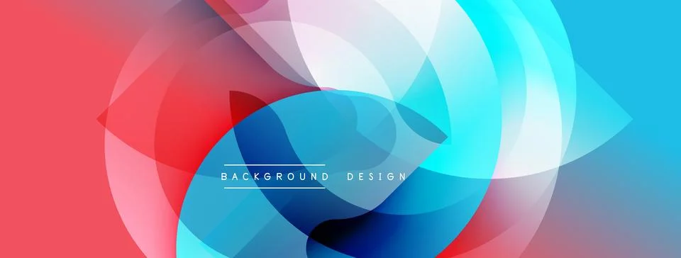 Abstract colorful layers create dynamic visual flow. Overlapping shapes sugge Illustrazione stock