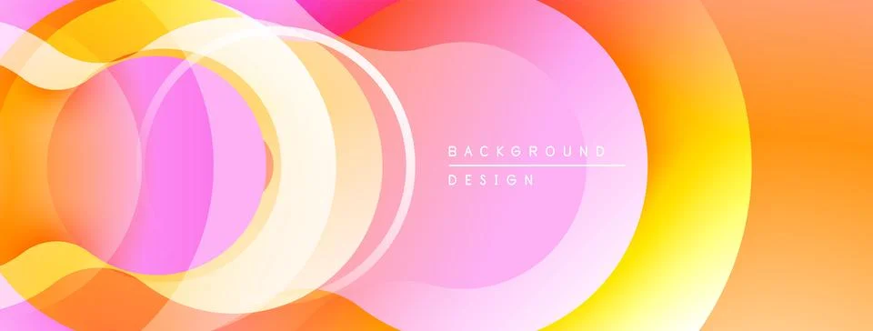 Abstract colorful layers create dynamic visual flow. Soft gradients blend pink, Stock Illustration