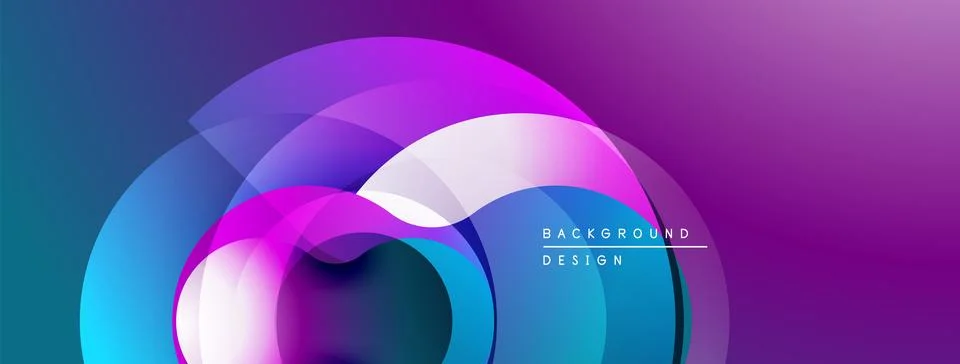 Abstract colorful layers create dynamic visual flow. Gradient shades blend, Ilustración de archivo