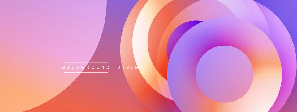 Abstract colorful layers create dynamic visual effect. Gradient hues blend, Ilustración de archivo