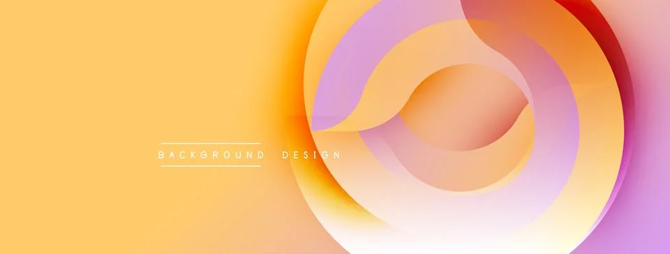 Abstract colorful layers create dynamic visual flow. Soft gradients blend orange Stock Illustration