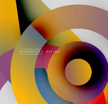 Abstract colorful layers create dynamic visual effect. Concentric circles, Ilustración de archivo