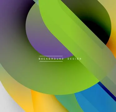 Abstract colorful layers create dynamic visual flow. Smooth gradients blend, Stock Illustration