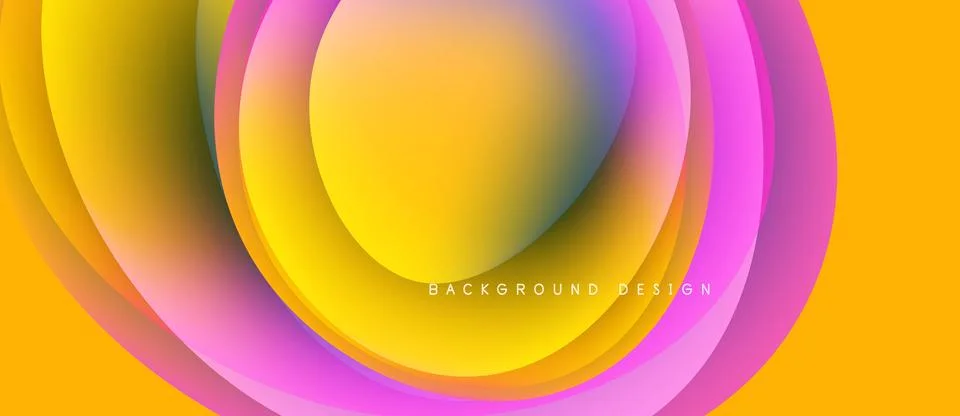 Abstract colorful layers create dynamic visual flow. Yellow, pink, blue hues Stock Illustration