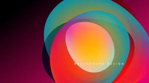 Abstract colorful layers create dynamic circular design. Vibrant gradients blend Illustrazione stock