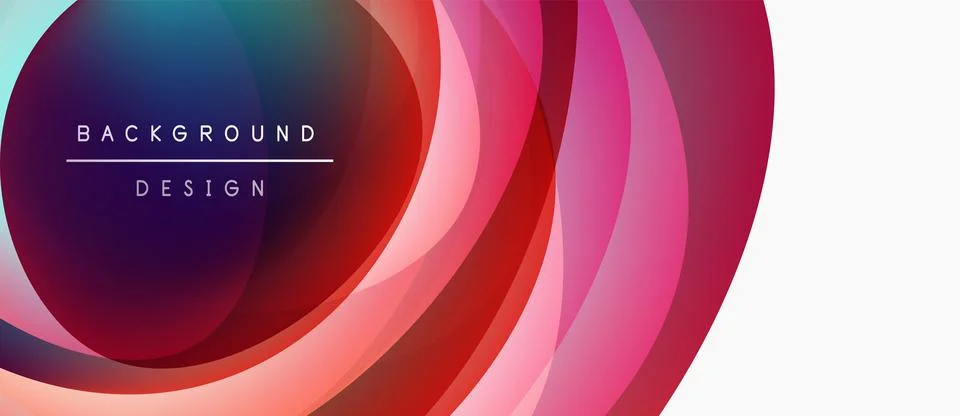 Abstract colorful layers create dynamic background. Gradient hues blend, forming Stock-Illustration
