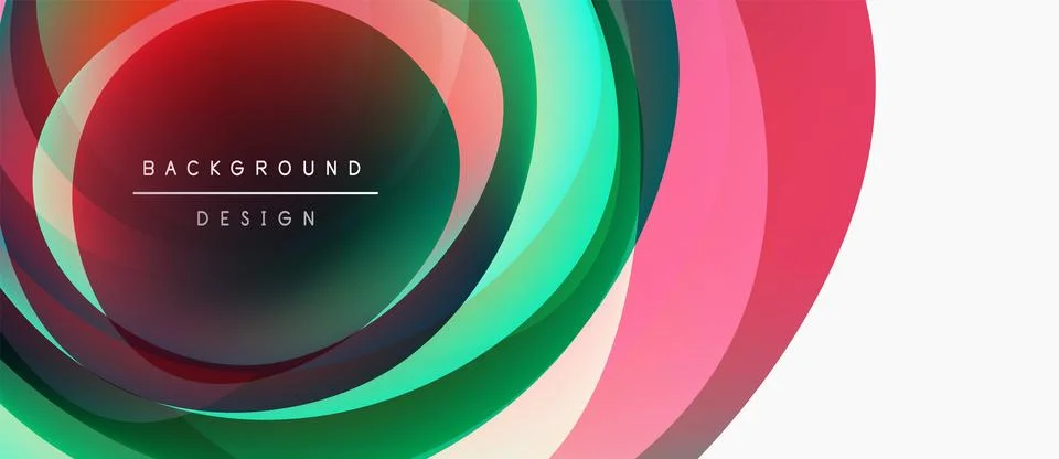 Abstract colorful layers create dynamic circular design. Modern background with Stock-Illustration