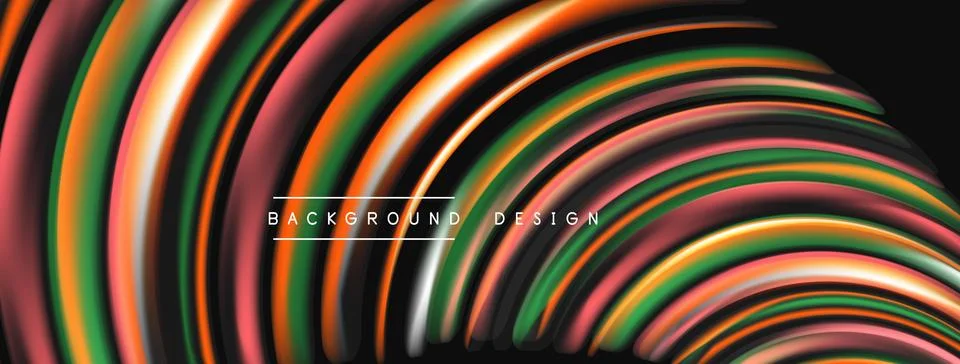 Abstract colorful layers create dynamic curved shapes. Gradient hues blend, 스톡 일러스트