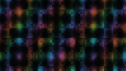 Abstract colorful LED pixel grid background with glowing neon squares Stock Footage 335934234