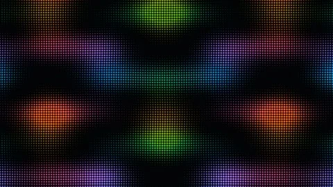Abstract colorful LED screen with shifting halftone dot grid Stock Footage 335934830