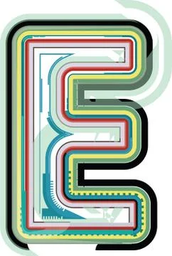Abstract colorful letter e Stock Illustration