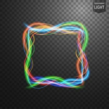 Abstract Colorful Light Frames, Isolated and Easy to Edit, Vector Illustratio Stock Illustration