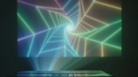 Abstract Colorful Light Projection on a Screen Stock Photos