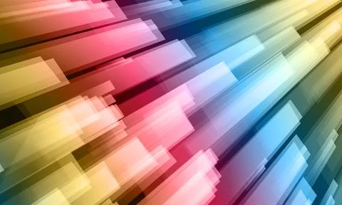 Abstract colorful light rays background with glowing rectangular shapes. dynamic Stock Illustration