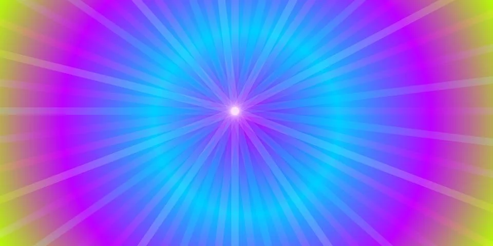Abstract colorful light rays background with glowing center Stock Illustration