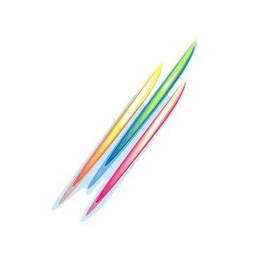 Abstract colorful light rays refracting on white background Stock Illustration