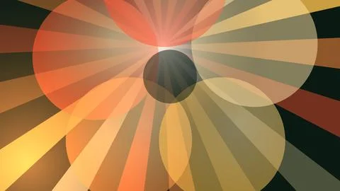 Abstract colorful light rays spreading from a dark circle Stock Illustration