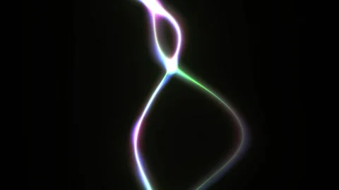 Abstract Colorful Light Streaks Dancing on Black Background. Stock Footage 334422752