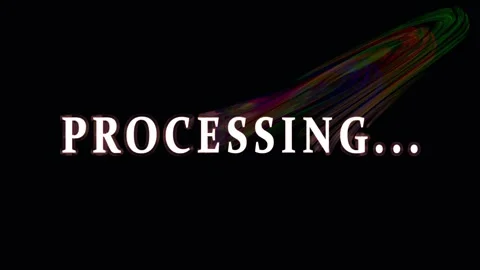 Abstract colorful light trails with processing text during digital transfor.. Stock Footage 344285454