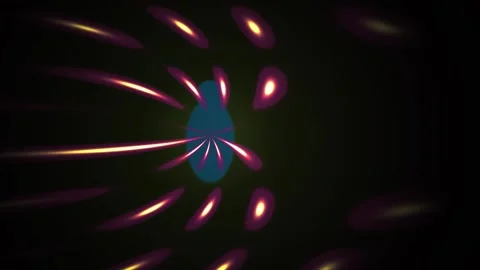 Abstract colorful light trails radiating from a central point. Stock Footage 337454181