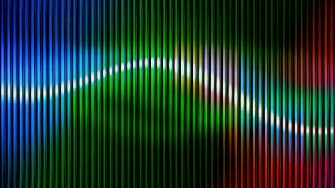 Abstract colorful light wave lines on dark background Stock Illustration