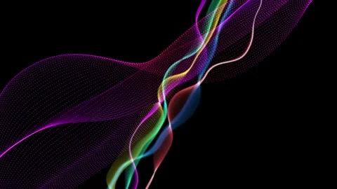 Abstract colorful light waves twisting against background animation, flowin.. Stock Footage 329839052