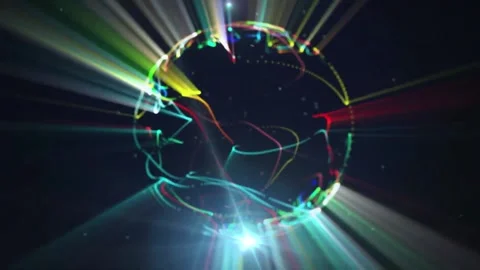 Abstract colorful lights rays emitting sphere motion background Stock-Footage 268215074