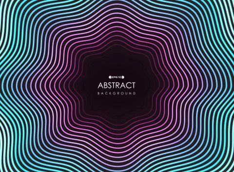 Abstract colorful line neon pattern wavy design for modern style background. Illustrazione stock