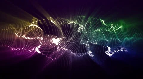 Abstract colorful line wave beating and moving in music rhythm background loop Stock Footage 59717570