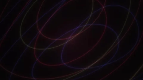 Abstract colorful lines and circles on black background. Stock Footage 335542919